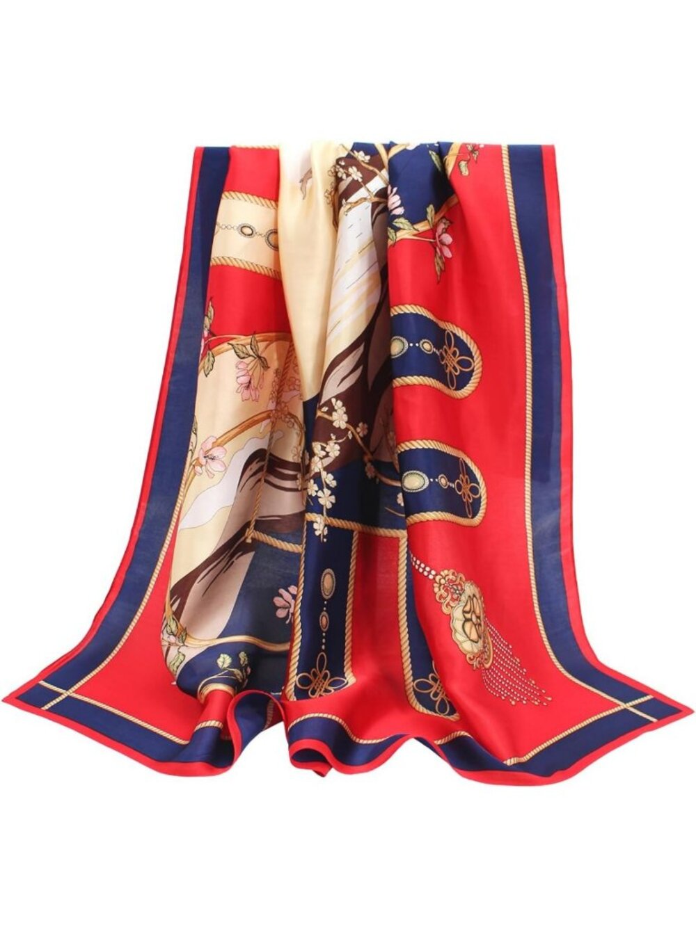 Luxurious 100% Mulberry Silk Scarf - 35" Square Hair Wrap - Perfect Gift!